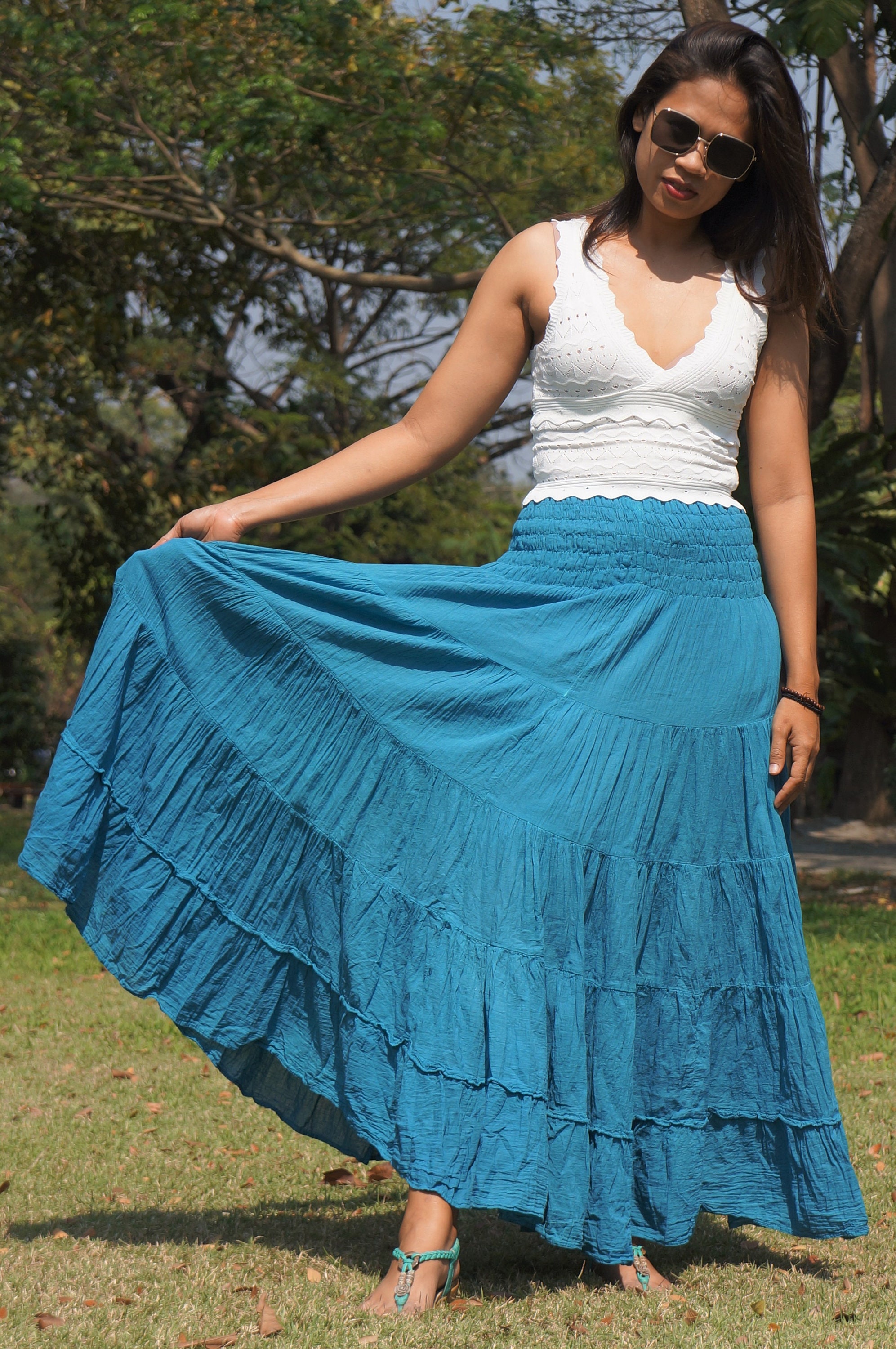 スカート COTTON SLUB RAYON PLAITING SKIRT AURALEE | COTTON SLUB RAYON PLAITING SKIRT WOMEN