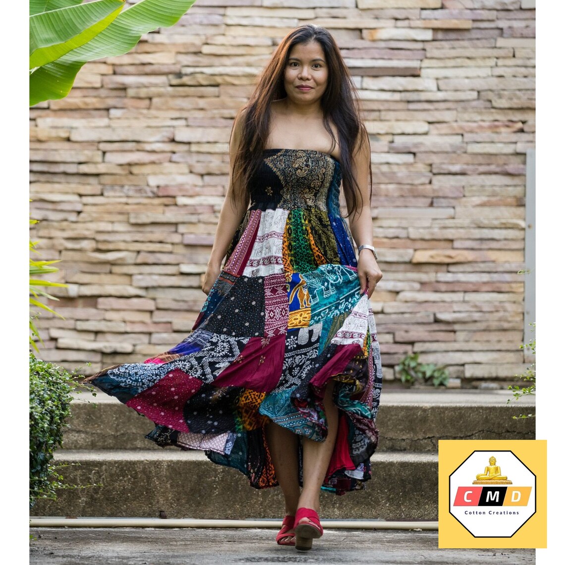 Boho Patchwork Long Skirt main image 0