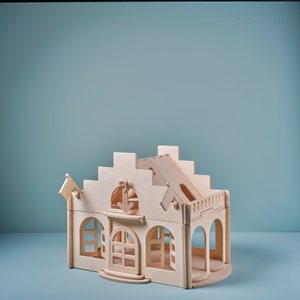 Wooden Dollhouse Kids' Sustainable Playhouse Functional, Sturdy and Easy to Assemble.Lovelties image 2