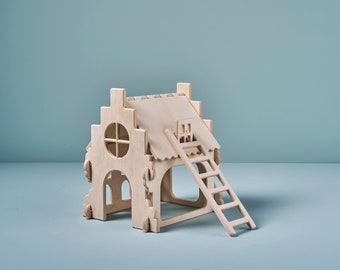 Warehouse, wooden toy house. Stylish for the children's room. Dismountable. For children from 3 years.