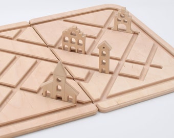 City Playset: Wooden Figurines for Play Boards - Imaginative and Educational
