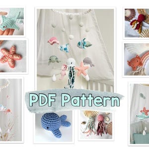Amigurumi Sea Animals Mobile Baby Mobile Crochet Mobile Crochet Mobile Crochet Pattern Crochet Instructions German English PDF download DIY Baby