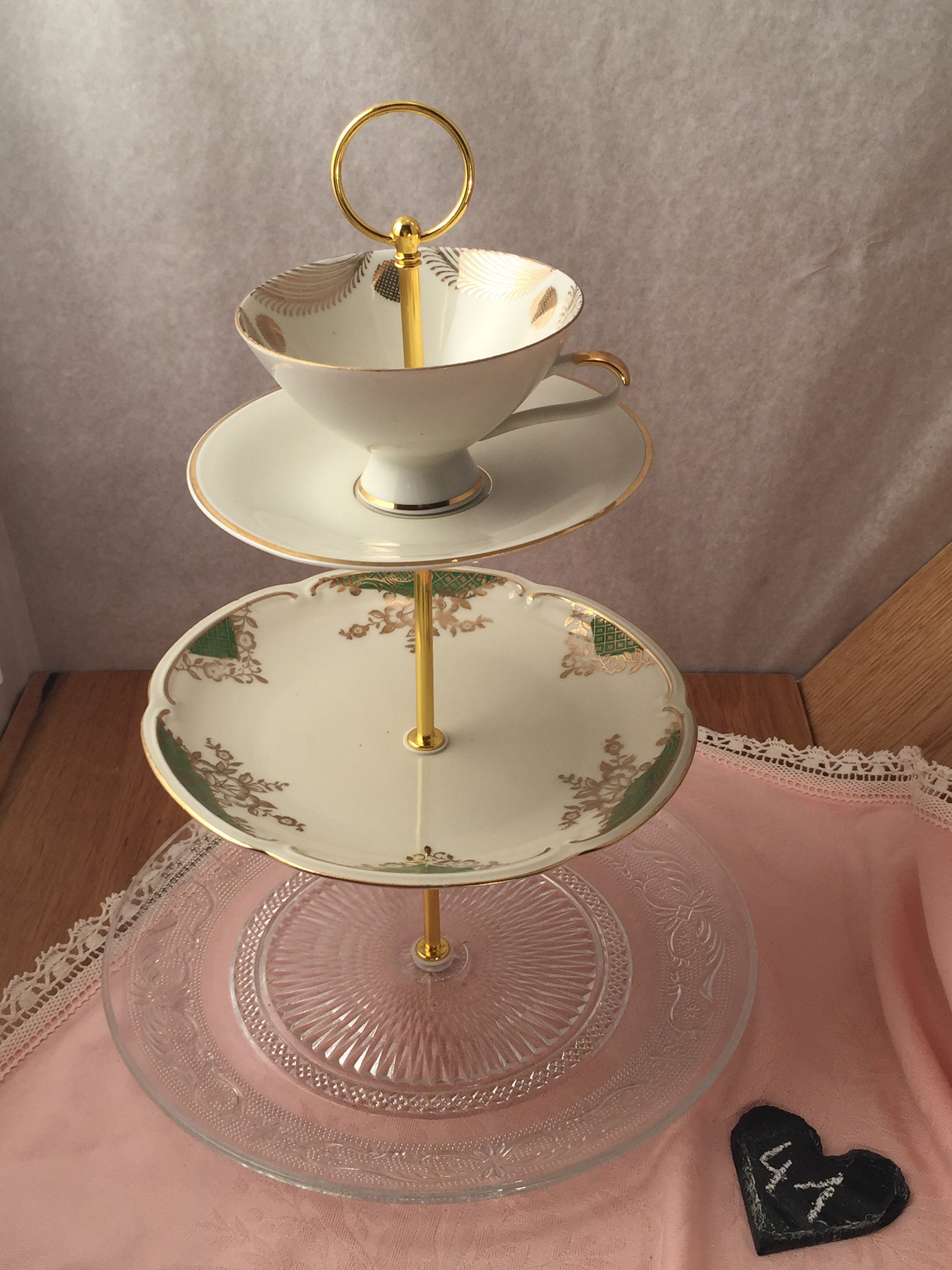 Vintage gold etagere discount