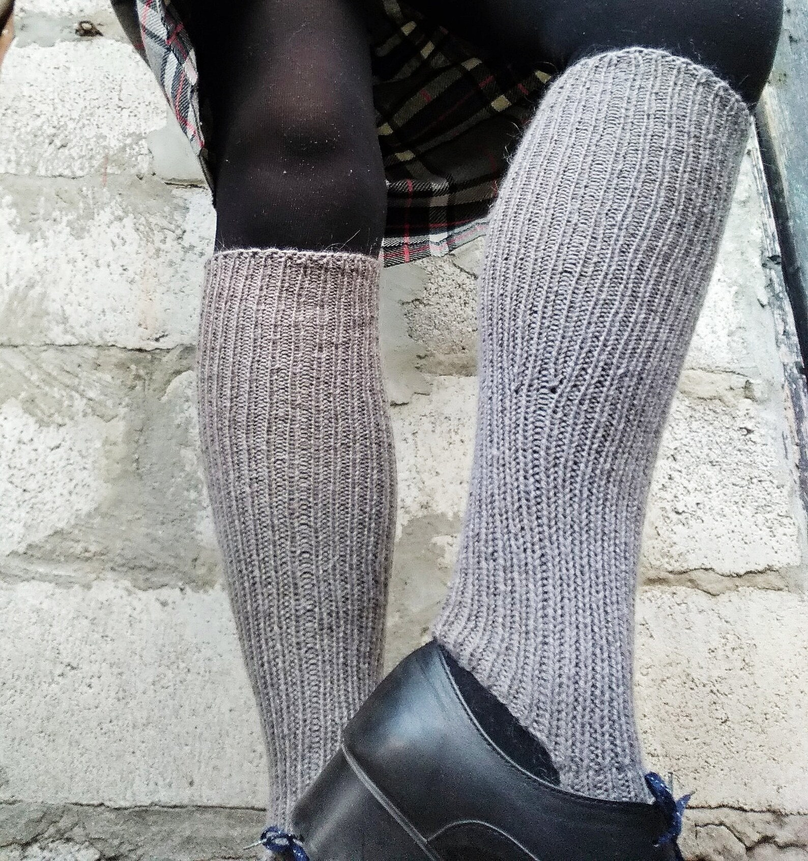 Gray handknit leg warmers Etsy