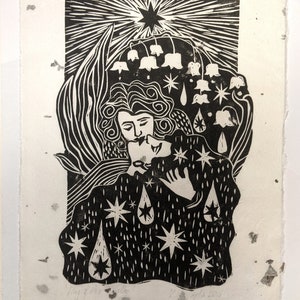 A4 Linoprint 'Lily of the Valley'*** Sapphic Art