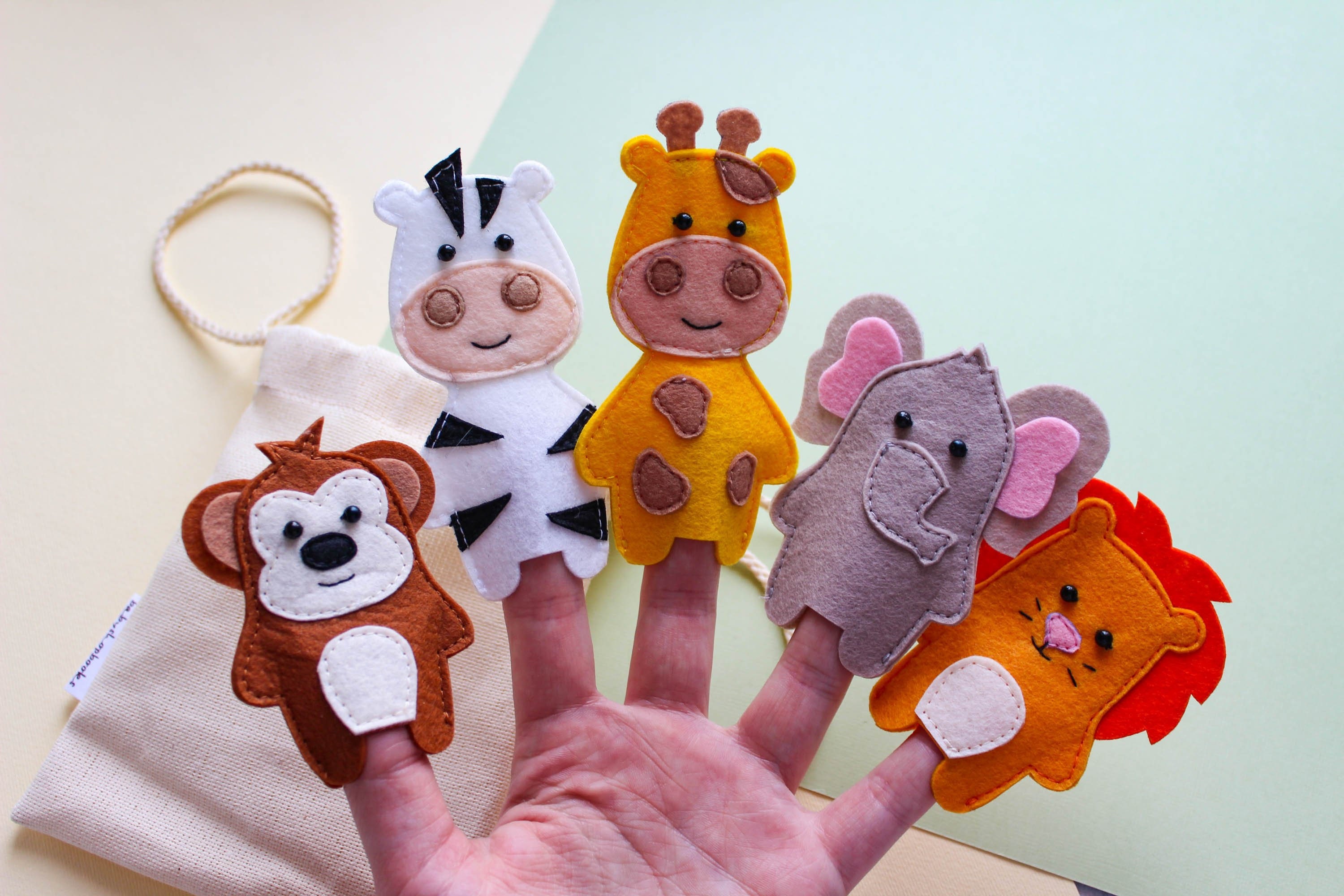 Safari animals finger puppets African animals Jungle Etsy