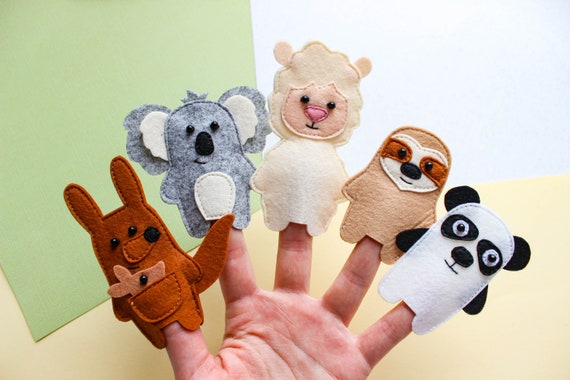 felt animal finger puppets