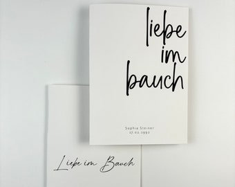 Mutterpasshülle "Liebe im Bauch", personalisiert mit Namen & Datum