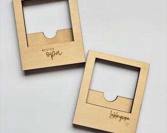 Bilderrahmen "Lieblingsopa" für den Kühlschrank, magnetisches Polaroidformat als Geschenkidee für Opa