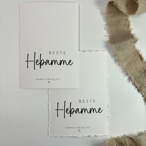 Postkarte "beste Hebamme" als Geschenkidee für die Hebamme, Dankeschön