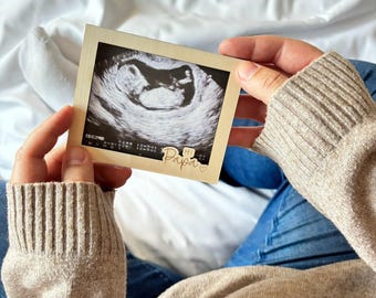Holzbilderrahmen "hi Papa" für ein Ultraschallbild, zur Schwangerschaftsankündigung oder als schöne Erinnerung