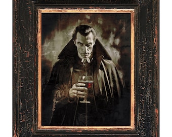 Vintage Dracula Art Print - 'I Never Drink... Wine' - Gothic Home Decor. Premium Semi-Glossy Paper Poster