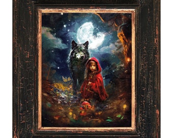 Little Red Riding Hood Art Print: Whimsical Fairy Tale Poster