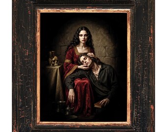 The Vampire Lovers Gothic Kunstdruck | Romantische Wandkunst | Semi-Glossy Papier | Wohnkultur Geschenk