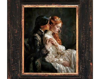 Romeo und Julia Poster, Literatur Kunst Druck, Shakespeare Wand Dekoration, Romantische Dark Academia Wandkunst, Klassische Literatur Geschenk