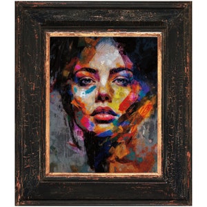 Abstract Woman Portrait Art Print: Colorful Female Face Painting
