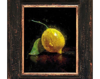 Lemon Art Print: Original Still Life Painting, Semi-Gloss Poster