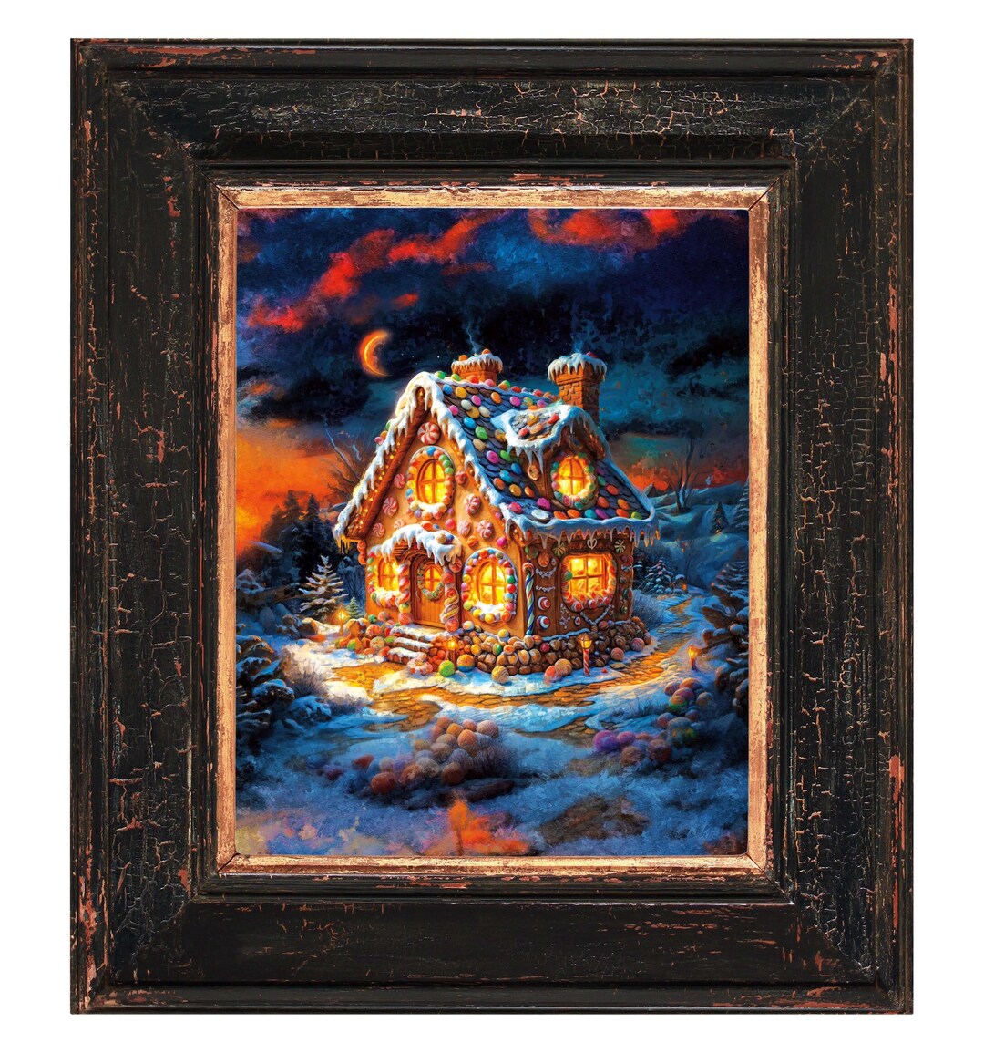 Charming Gingerbread House Poster Premium Matte Art Print Perfect