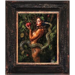 Lilith in Garden Of Eden. Original Art Print. Premium Semi-Glossy Paper Poster. Unframed