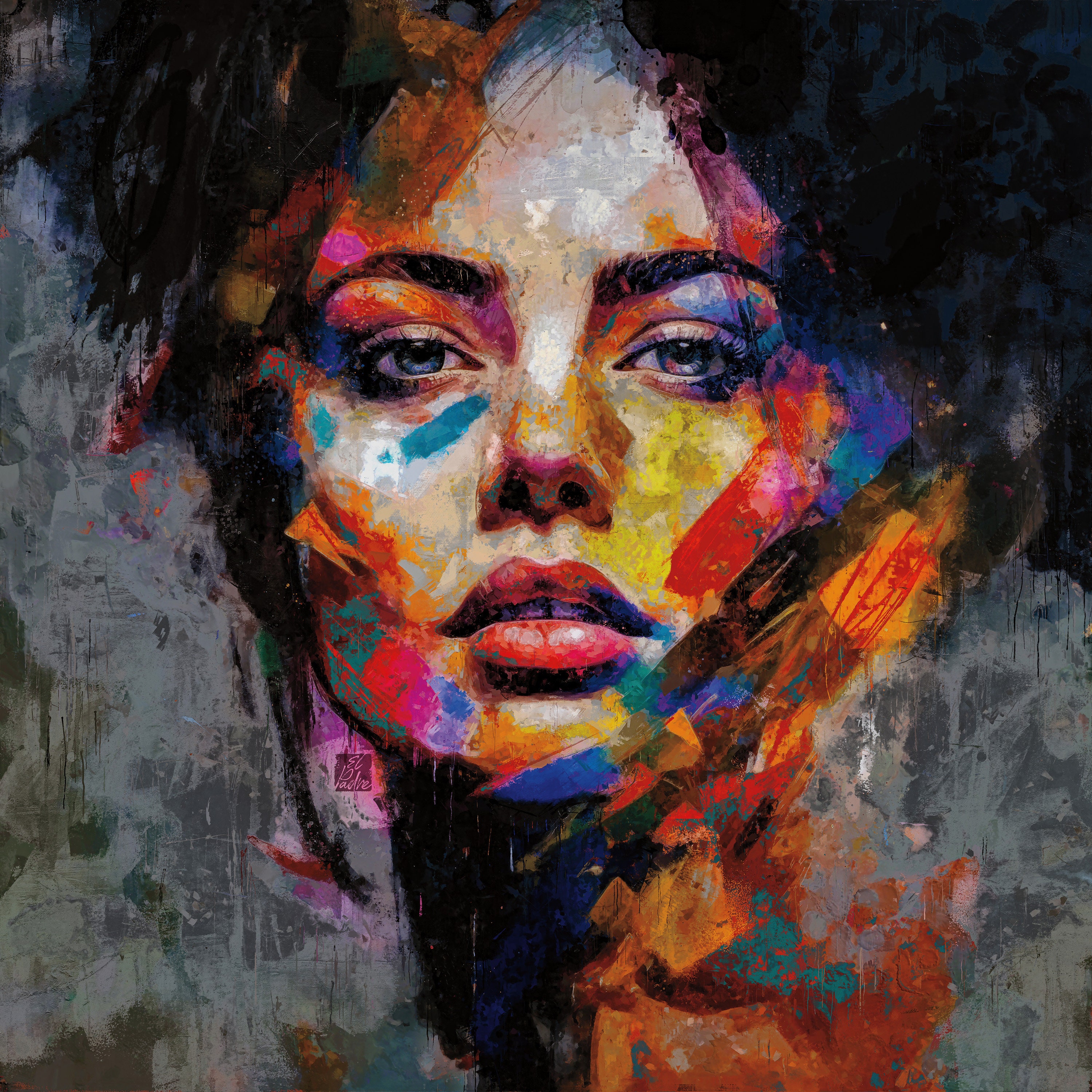 Toile 50x70 cm Les femmes visages yeux illustration - Decoration murale