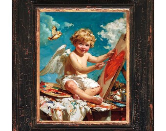Amor Art Print – Kleiner Engel, Geschenk zum Valentinstag