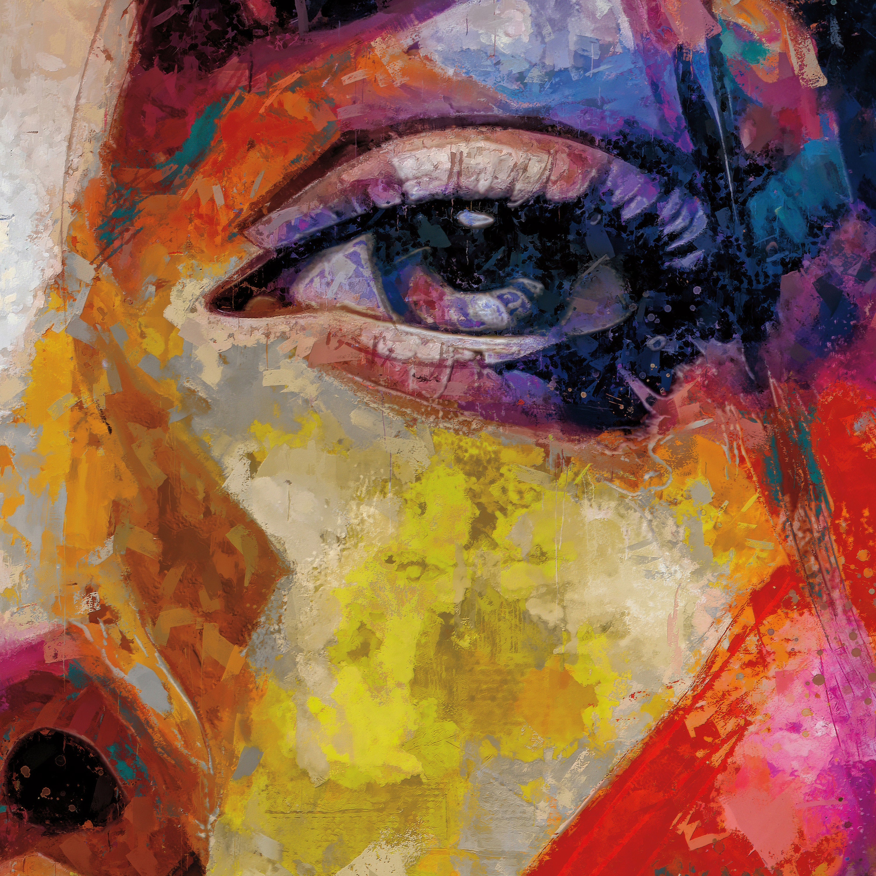 Abstract Woman Portrait Art Print: Colorful Female Face Painting - Etsy
