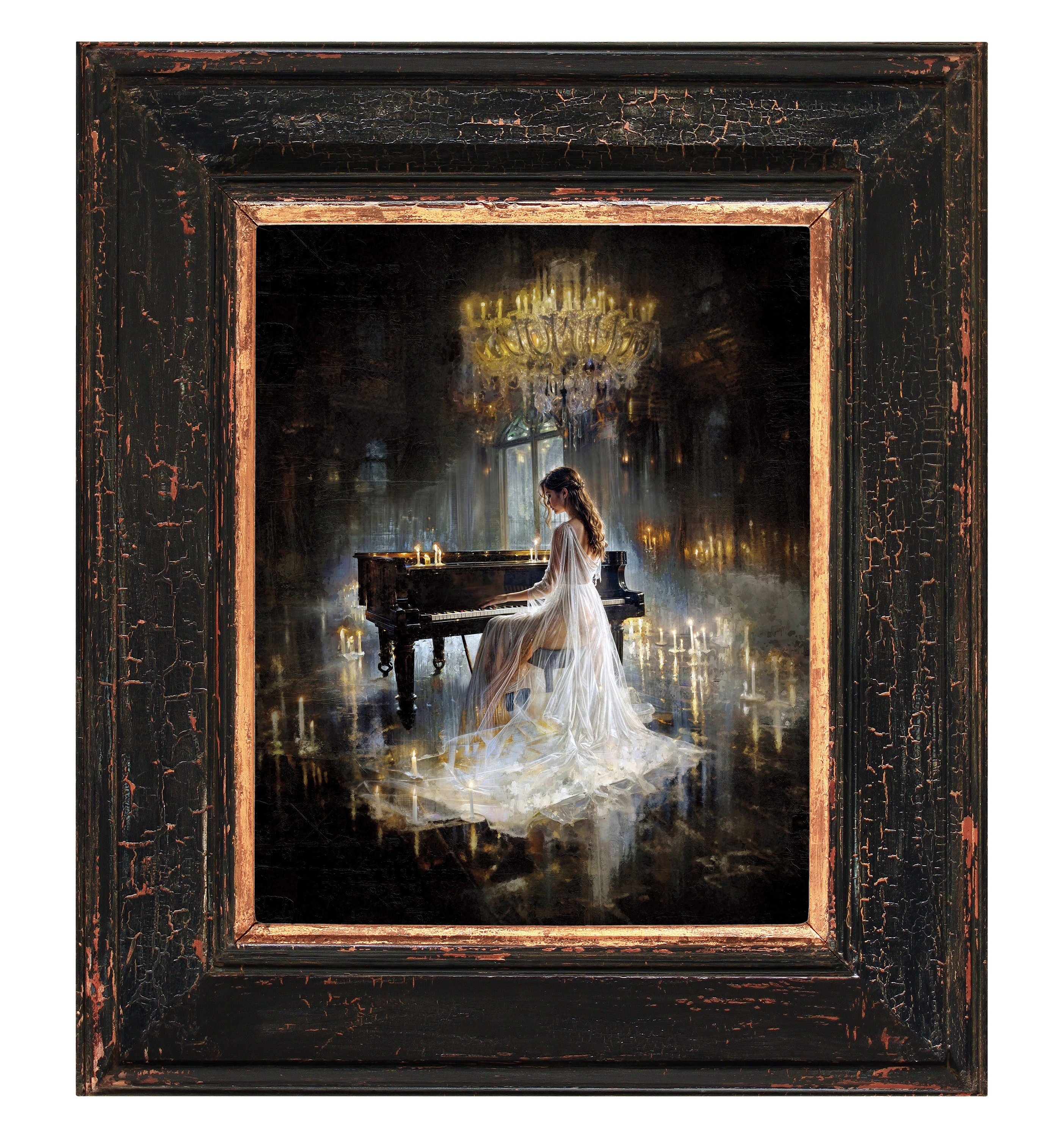 Lady at Piano Painting - Etsy