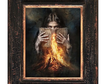 Occult Witch Art Print: Vintage Book of Spells Poster