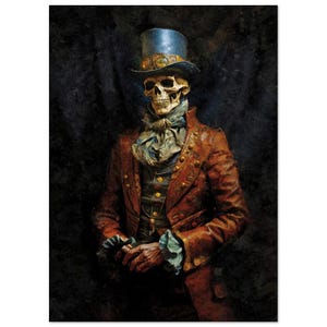 Victorian Gothic Skull Art Print: Spooky Halloween Decor