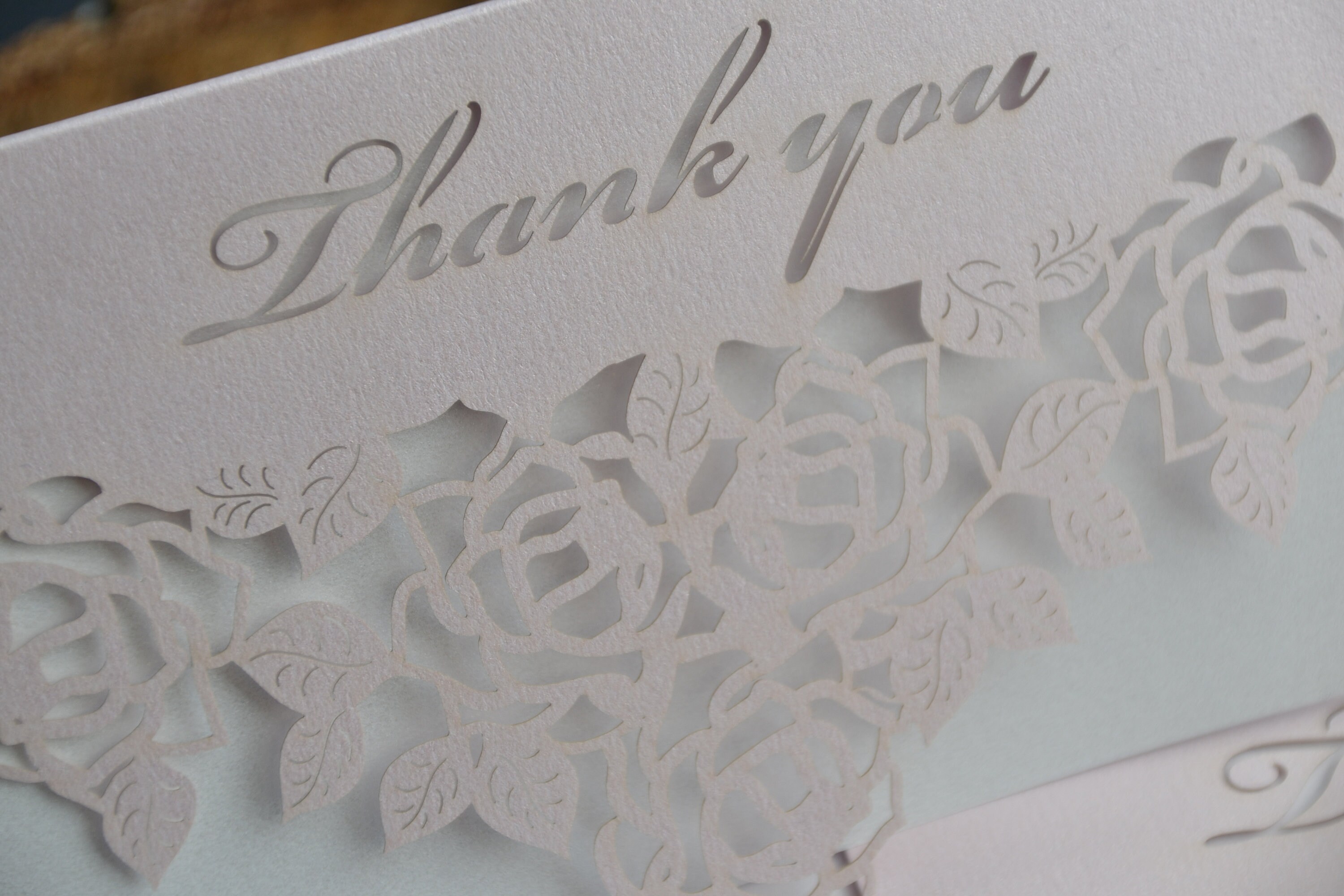 Wedding Invitation Laser Cut Thank You Cards With Envelopes Etsy