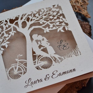 Sample of laser cut invitations with envelopes, handmade wedding invitations with envelopes, tree wedding invitations with envelopes image 6