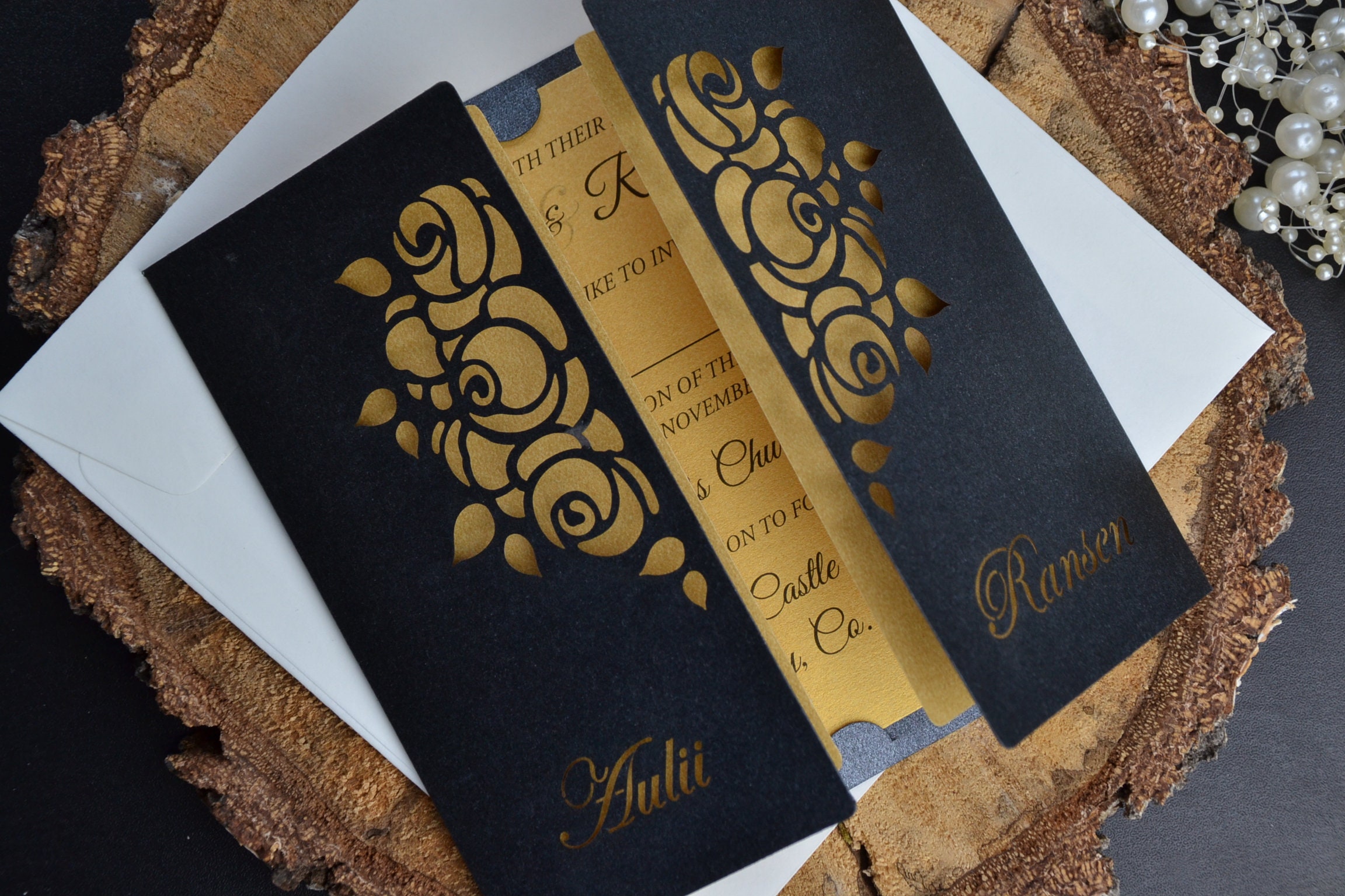 Laser cut wedding invitation deals