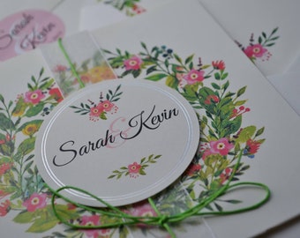 Wedding invitation, Wedding invitation with floral pattern. FL5