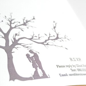Faire-part de mariage rustique découpé au laser, faire-part fait main avec enveloppes, faire-part de mariage arbre brun écologique avec enveloppes image 8
