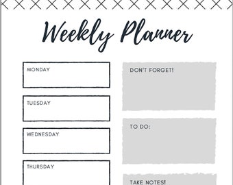 weekly planner pages etsy weekly planners printable