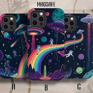 MagSafe Phone Case Astronaut Galaxy Journey iPhone Case for iPhone 16 Pro, iPhone 15 Pro Max, iPhone 14, 13, 12, wireless charging
