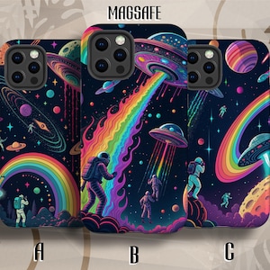 MagSafe Phone Case Astronaut Galaxy Journey iPhone Case for iPhone 16 Pro, iPhone 15 Pro Max, iPhone 14, 13, 12, wireless charging