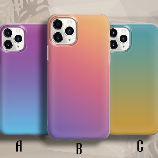 Ombre Hue Phone Case Gradient Cute Cover fit for iPhone 13 Pro, 12, 11, XR, XS, 8+, 7 & Samsung S20, S21+, S22, Pixel 6, Huawei P30 Lite