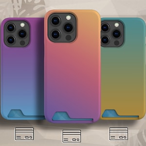 Étui pour téléphone PORTE-CARTES ombré adapté pour iPhone 15 Pro, iPhone 14 Pro Max, coque pour iPhone 13, Samsung Galaxy S23 Ultra, Samsung S22 Plus