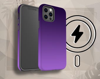 Funda MagSafe con degradado morado oscuro para iPhone 16 Pro, iPhone 15 Pro Max, iPhone 14, iPhone 13 y iPhone 12.