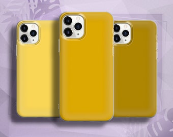 Gelbe Handyhülle in Senfgelb passend für iPhone 13 Pro, 12, 11, XR, XS, 8+, 7 & Samsung S20, S21+, S22, Pixel 6, Huawei P30 Lite