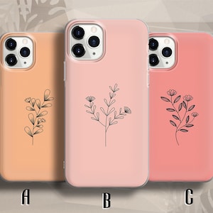 Custodia per telefono con motivo floreale, custodia minimalista per iPhone 16 Pro Max, 15 Pro, 14 Plus, 13, 12, 11, XS e Samsung S25 S24 A56, Pixel 9 8