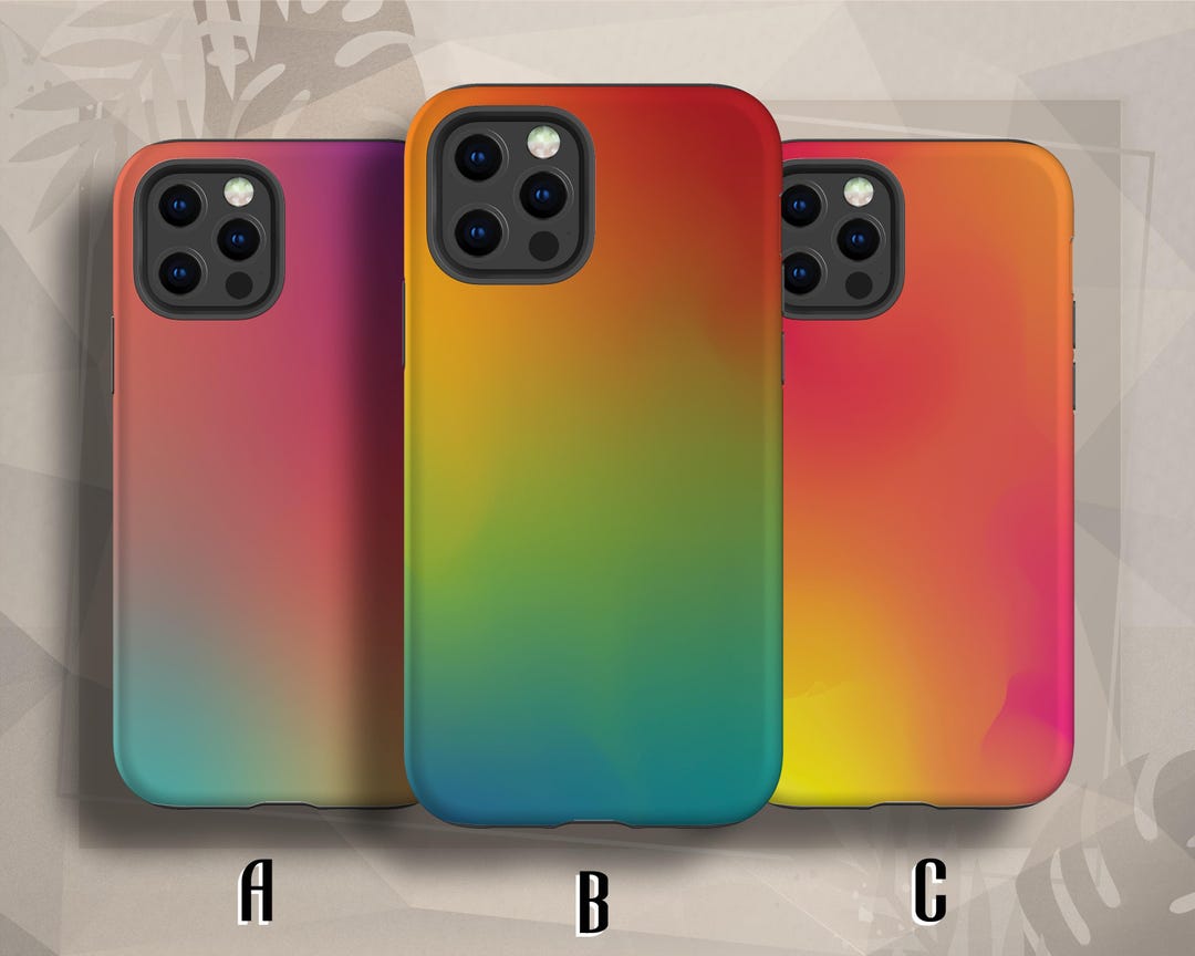 Neon Ombre Phone Case Gradient Rainbow Iphone Case For Iphone 16 Pro 