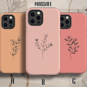 Custodia MagSafe per iPhone con motivo floreale, per iPhone 16 Pro, iPhone 15 Pro Max, iPhone 14, 13, 12, con ricarica wireless