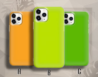 Neon Handyhülle Lime Grün Orange iPhone Hülle passend für iPhone 17 Pro Max, 16 Pro, 15 Plus, 14, 13, 12, 11 & Samsung S25 Ultra S24, Pixel 10
