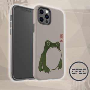 Grumpy Frog Phone Case, Japanese Retro iPhone case for iPhone 16 Pro Max, iPhone 15 Pro, 14, 13, 12, 11, Samsung S24 case, Pixel 9 case
