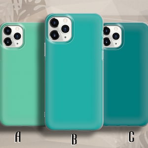 Teal Phone Case Turquoise Aqua Cover fit for iPhone 13 Pro, 12, 11, XR, XS, 8+, 7 & Samsung S20, S21+, S22, Pixel 6, Huawei P30 Lite