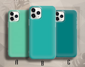 Coque de portable bleu sarcelle pour iPhone 13 Pro, 12, 11, XR, XS, 8+, 7 et Samsung S20, S21+, S22, Pixel 6, Huawei P30 Lite