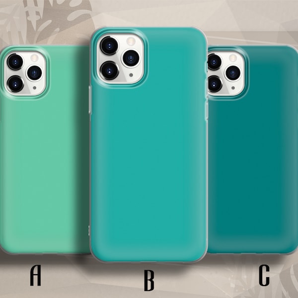 Coque de portable bleu sarcelle pour iPhone 13 Pro, 12, 11, XR, XS, 8+, 7 et Samsung S20, S21+, S22, Pixel 6, Huawei P30 Lite