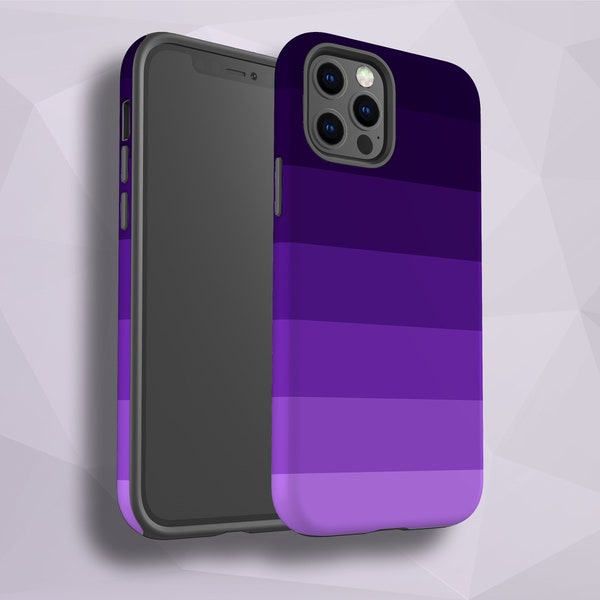 Seven Shades Of Purple iPhone 13 Pro Max Case Ombre Phone Case for iPhone 11 Case 12 XR XS SE 8 7 Plus 6s Samsung Galaxy S21 Google Pixel 4A